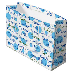 Grand Sac Cadeau Retraite amusante Adieu Tension Citation Bleu