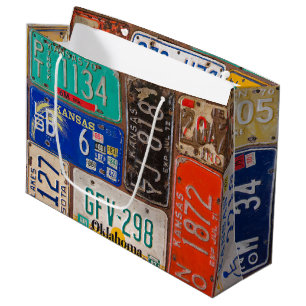 Grand Sac Cadeau Retro License Plate Collection