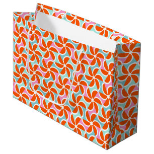 Grand Sac Cadeau Rétro motif orange de cale