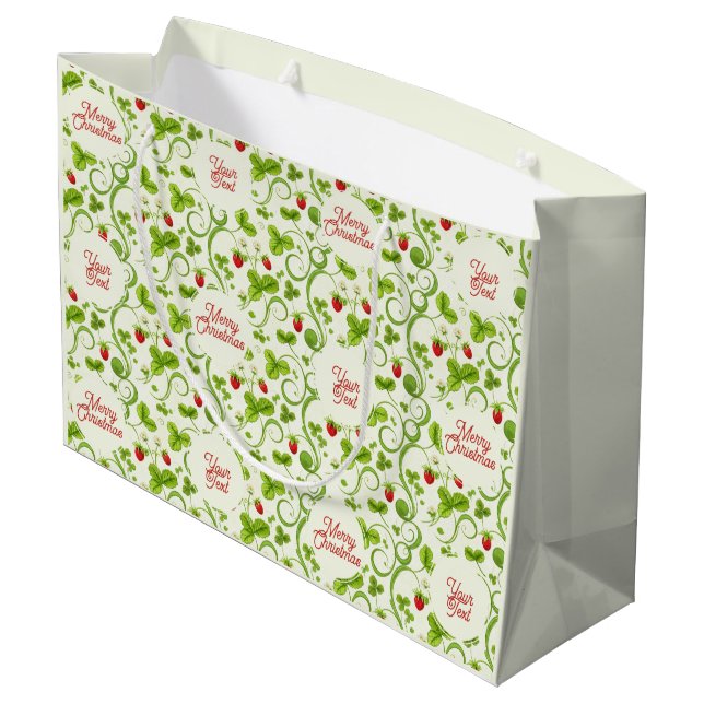 Grand Sac Cadeau Rococo Revival Wild Strawberry & Clover Custom (Dos Angle)