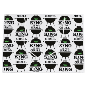Grand Sac Cadeau Roi Du Grill, Couronne Verte Noire