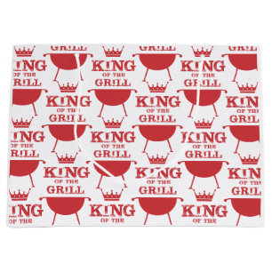 Grand Sac Cadeau Roi Du Grill, Rouge