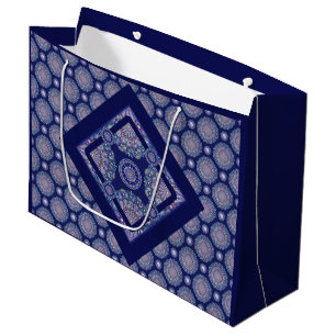 Grand Sac Cadeau Rosace bleue