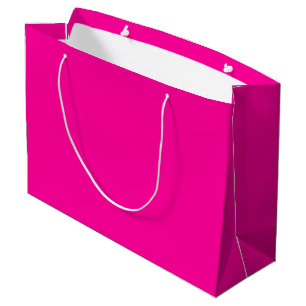 Grand Sac Cadeau Rose Chaud Uni