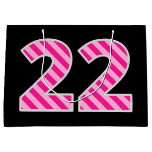 Grand Sac Cadeau Rose d'amusement barré "22" ; Joyeux 22ème