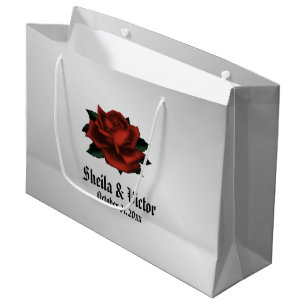 Grand Sac Cadeau Rose rouge gothique Mariage personnel grand cadeau
