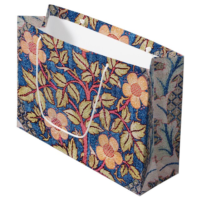 Grand Sac Cadeau Rose Wreath, William Morris Grand Cadeau (Devant Angle)