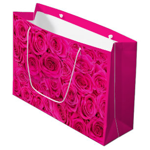 Grand Sac Cadeau Roses roses roses aux fleurs chaudes