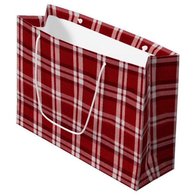 Grand Sac Cadeau Rouge blanc (Devant Angle)