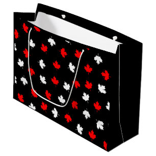 Grand Sac Cadeau Rouge blanc moderne Canada Feuille d'érable Motif