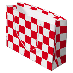 Grand Sac Cadeau Rouge Checkered