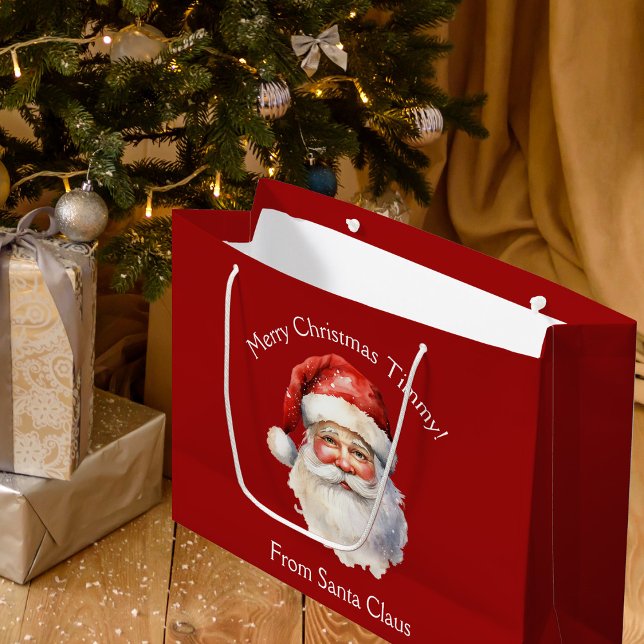 Grand Sac Cadeau Rouge personnalisé du Père Noël Enfants Noël (Créateur téléchargé)