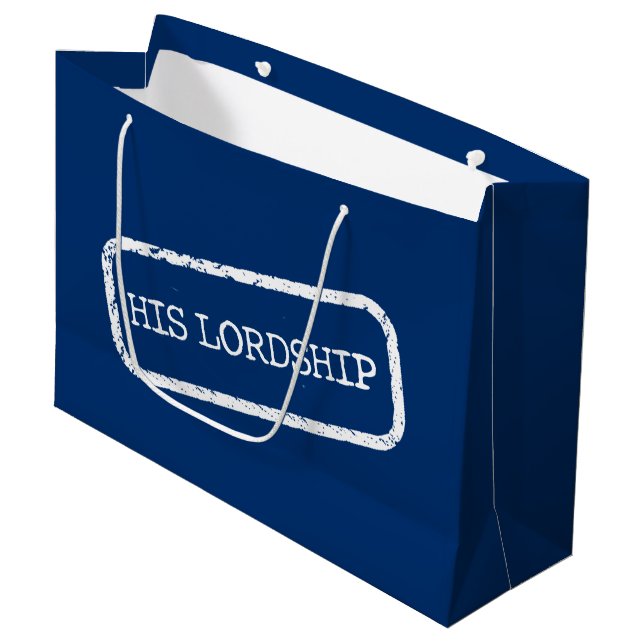 Grand Sac Cadeau "Sa seigneurie" (Devant Angle)