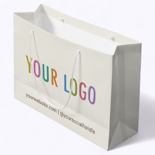 Grand Sac Cadeau Sac-cadeau en papier couleur crème écru pour entre