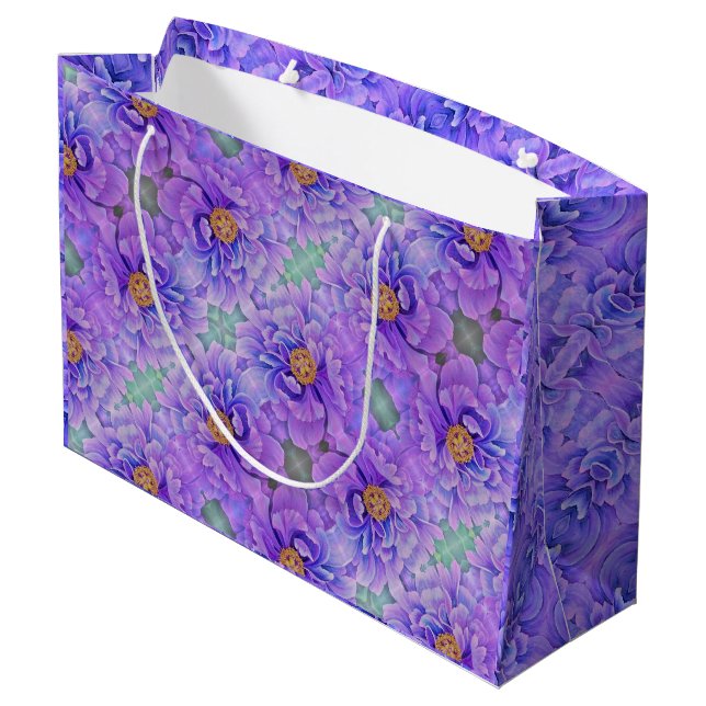 Grand Sac Cadeau Sac-cadeau Lavande Peonies (Dos Angle)