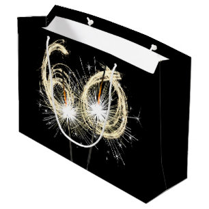 Grand Sac Cadeau Sachets de cadeaux grands noirs avec cierges magiq
