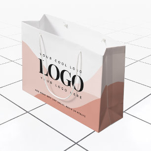 Grand Sac Cadeau Sachets promotionnels personnalisés modernes Peach