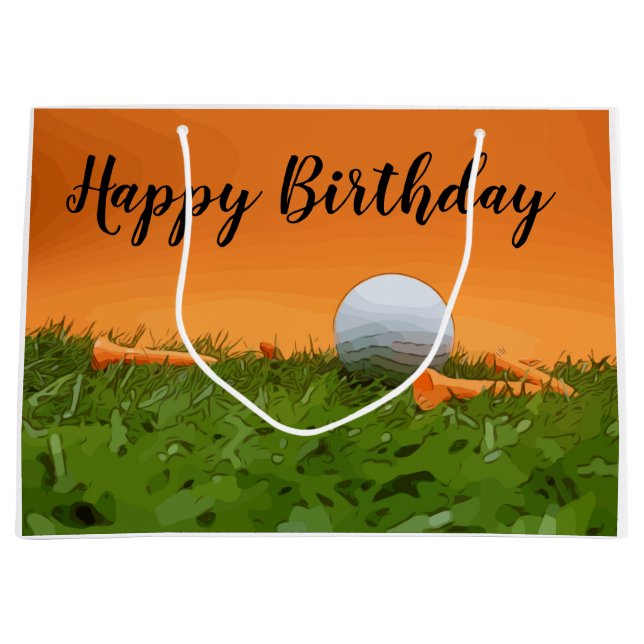 Grand Sac Cadeau Sacoche cadeau d'anniversaire de golf avec balle d (Devant)