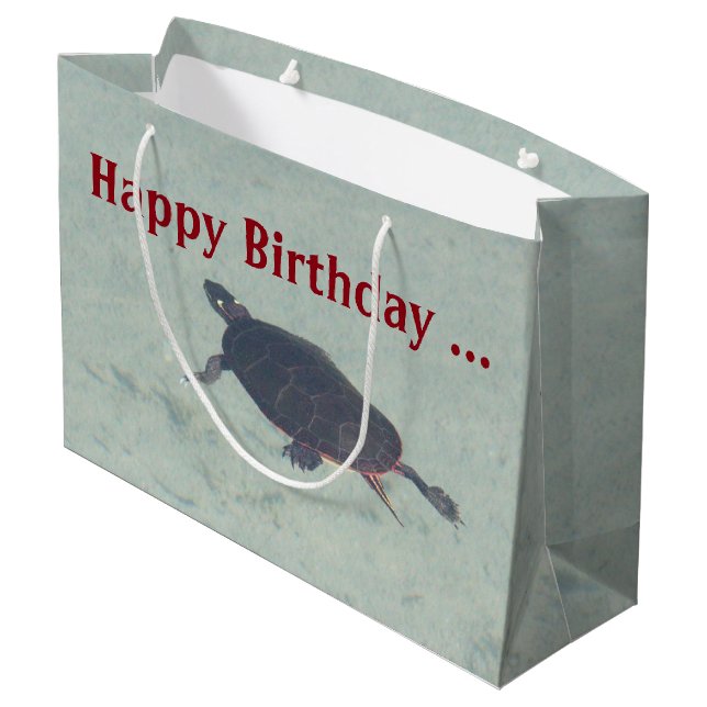 Grand Sac Cadeau Sacoche-cadeau de tortue peinte (Dos Angle)