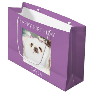 Grand Sac Cadeau Sacoche cadeau "Joyeux anniversaire" pour chien de