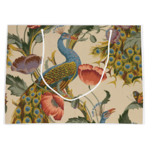 Grand Sac Cadeau Sacoche cadeau Peacock & floral
