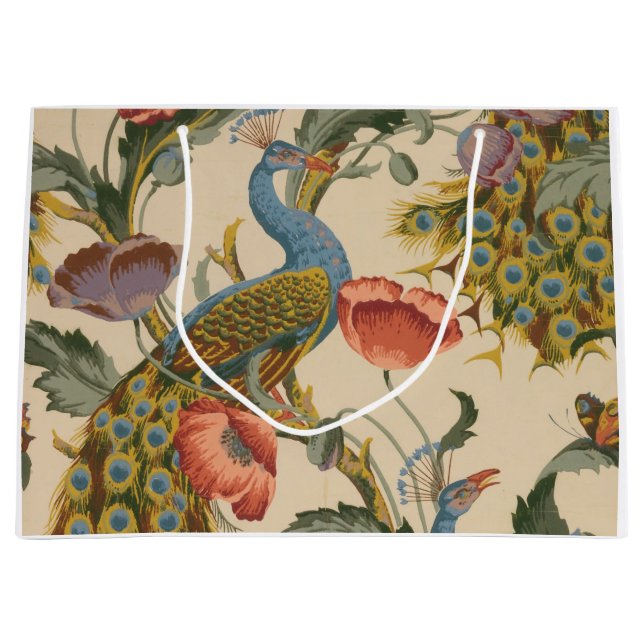 Grand Sac Cadeau Sacoche cadeau Peacock & floral (Devant)