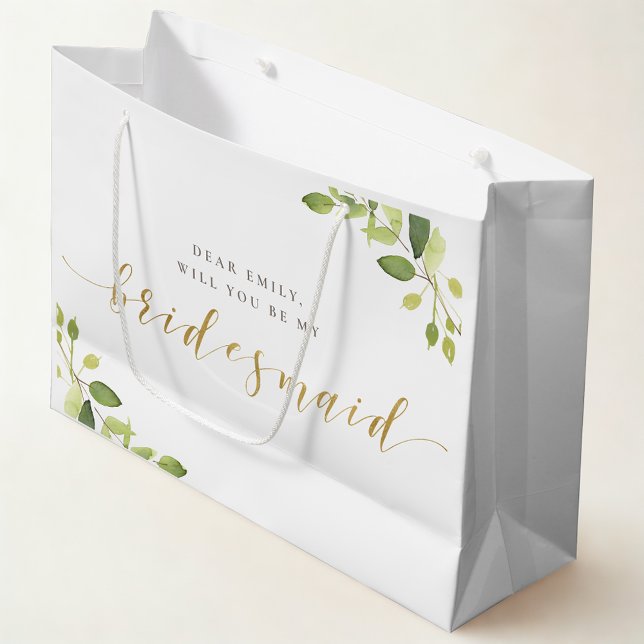 Grand Sac Cadeau Sacs-cadeau pour femme d'affaires verte et or (Créateur téléchargé)
