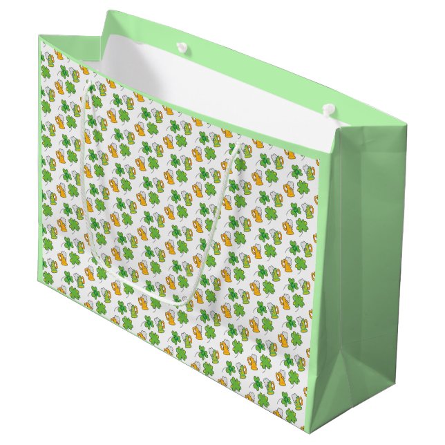 Grand Sac Cadeau Sacs-cadeaux de la Saint Patrick (Devant Angle)