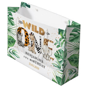 Grand Sac Cadeau Safari Wild One Birthday Party
