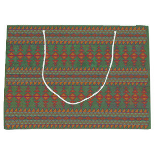 Grand Sac Cadeau Sagebrush sud-ouest Vert Design géométrique Grand 