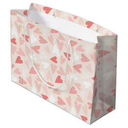 Grand Sac Cadeau Saint-Valentin Coeurs roses chics