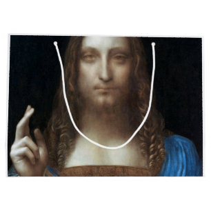 Grand Sac Cadeau Salvator Mundi, Jésus Christ, Léonard de Vinci