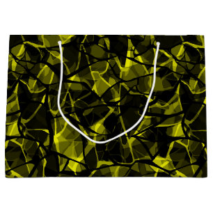 Grand Sac Cadeau Sans joint liquide ondulé abstrait noir vert mode
