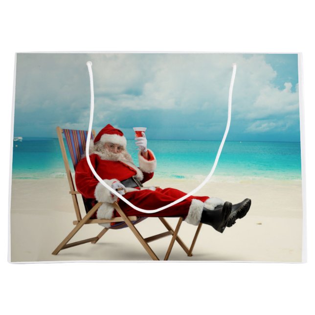 Grand Sac Cadeau Santa Claus (Devant)
