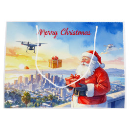 Grand Sac Cadeau Santa’s Drone Delivery Working on Christmas 