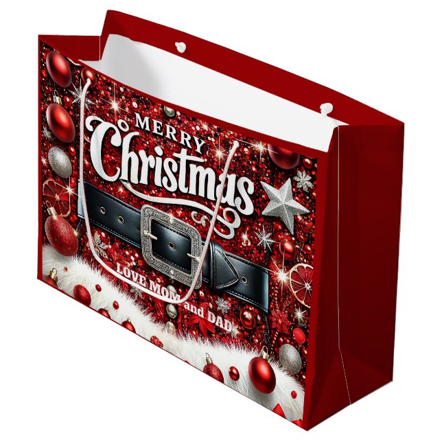 Grand Sac Cadeau Santa's Belt (Devant Angle)