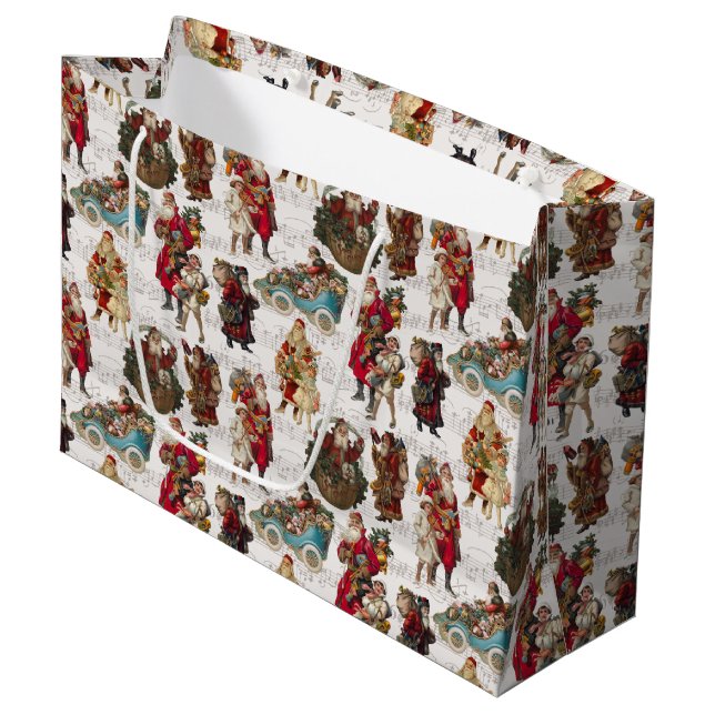 Grand Sac Cadeau Santas victoriennes sur la musique antique (Devant Angle)