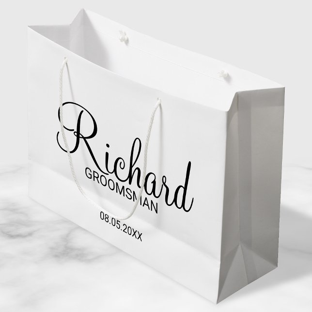 Grand Sac Cadeau Scénario moderne - Groomsman personnalisé (Créateur téléchargé)