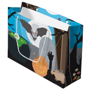 Grand Sac Cadeau Scène d'Halloween