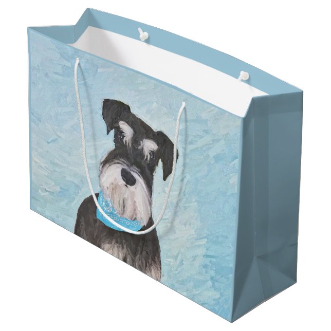Grand Sac Cadeau Schnauzer (Miniature) Peinture - Joli chien origin (Dos Angle)
