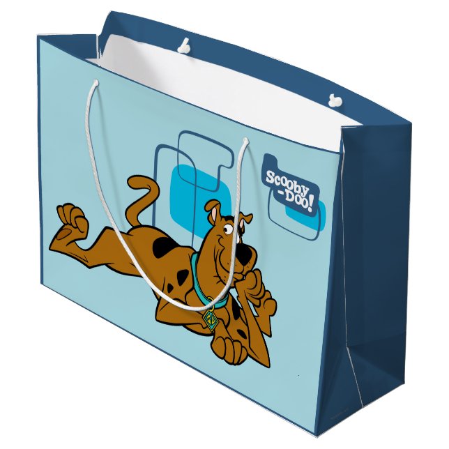 Grand Sac Cadeau Scooby-Doo Carré Rétro Couché (Dos Angle)