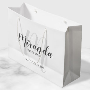 Grand Sac Cadeau Script moderne, Bridesmaitres personnalisées