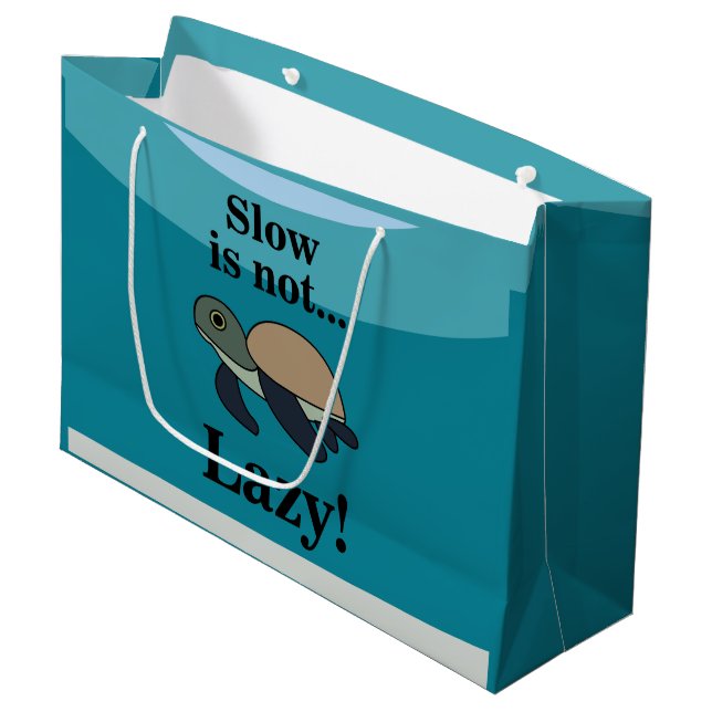 Grand Sac Cadeau Sea Turtle Funny (Devant Angle)