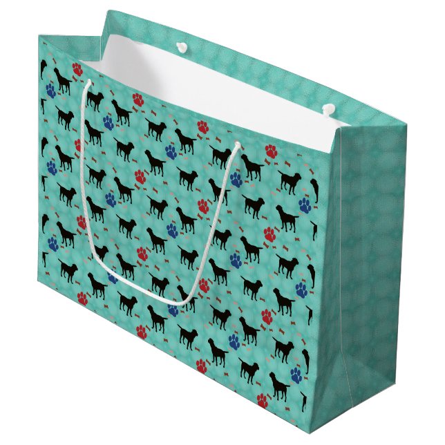 Grand Sac Cadeau Shadow Rottweiler (Devant Angle)