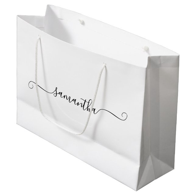 Grand Sac Cadeau Signature Black Girly Swash (Devant Angle)