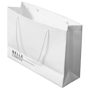 Grand Sac Cadeau Simple Entreprise Moderne Blanche
