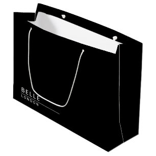 Grand Sac Cadeau Simple Entreprise Moderne Noir