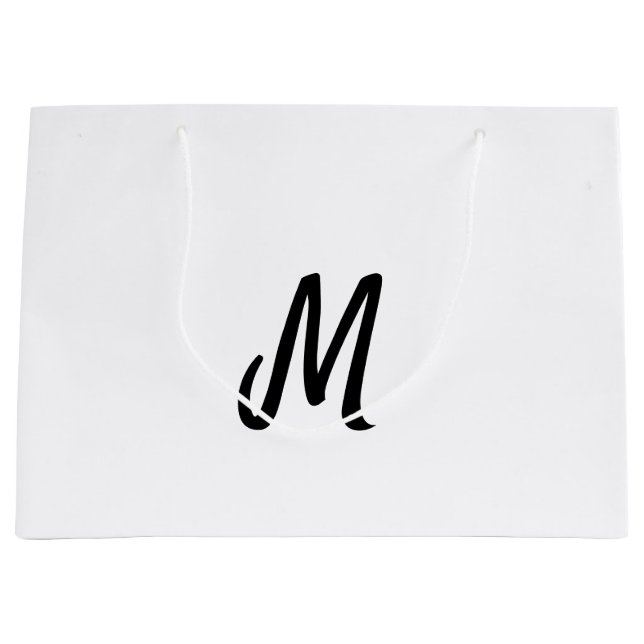 Grand Sac Cadeau simple logo monogramme minimal personnalisé   (Devant)