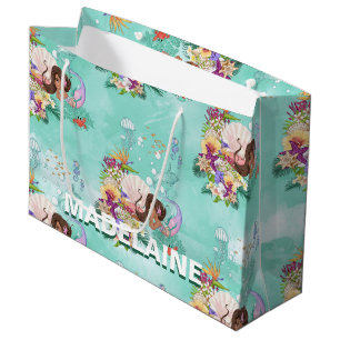 Grand Sac Cadeau Sirène sous la mer Africaine Américaine