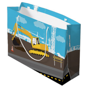 Grand Sac Cadeau Site des camions de construction de camions d'exca